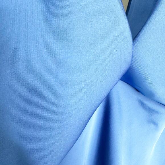 Sachin + Babi For Anthropologie Midi Dress Deep V-Neck Ruffle Blue Size 10P - Picture 12 of 12